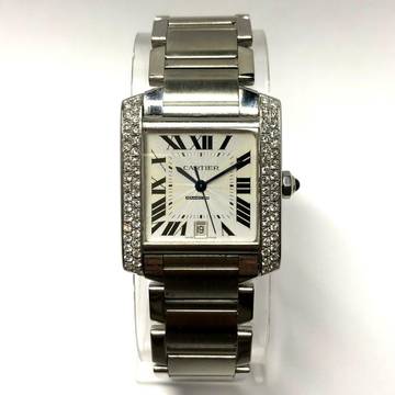  Cartier Tank Française Automatic 28mm Steel 0.85TCW DIAMOND Watch </h1> 