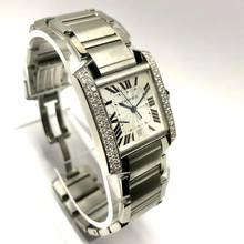 Thumbnail von Cartier Tank Française Automatic 28mm Steel 0.85TCW DIAMOND Watch </h1>