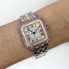Thumbnail von Cartier Panthère 27mm 1 Row Gold 0.48TCW Diamonds & 0.77TCW Red Rubies Watch </h1>
