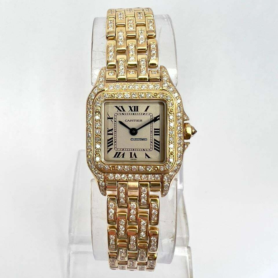  Cartier Panthère 23mm 18K Yellow Gold 3.2TCW Diamond Watch </h1> 