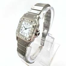 Thumbnail von Cartier Santos Galbée 24mm Automatic Steel 0.69TCW Diamond Watch </h1>
