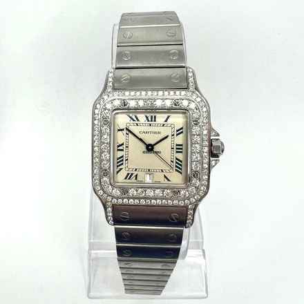  Cartier Santos Galbée 29mm Quartz Steel 1.57TCW Diamond Watch </h1> 