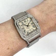Thumbnail von Cartier Santos Galbée 29mm Quartz Steel 1.57TCW Diamond Watch </h1>