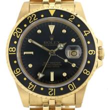 Thumbnail von Rolex GMT-Master Yellow Gold Black Nipple Dial Ref.16758 </h1>