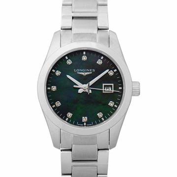  Longines Conquest Classic L22864886 - Conquest Classic Quartz Black Mother of Pearl Dial Diamond Ladies Watch </h1> 