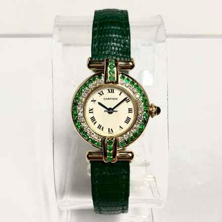  Cartier COLISEE Quartz 24mm 18K Yellow Gold DIAMONDS & Emeralds Watch </h1> 