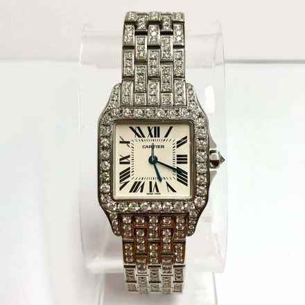  Cartier Santos Demoiselle Quartz 26mm Steel 4.41TCW Diamond Watch </h1> 