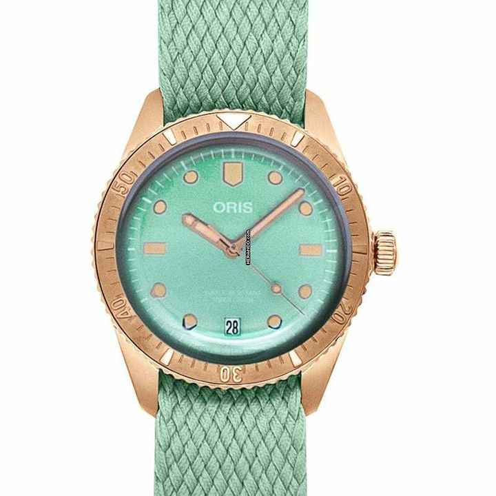 Oris Divers 01 733 7771 3157-07 3 19 03BRS - Divers Automatic Green Dial Bronze Ladies Watch </h1> 