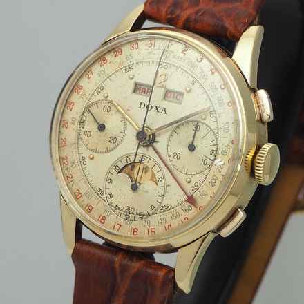  Doxa Chronograph Calendar Moon 18k Gold Valjoux 730/88 </h1> 