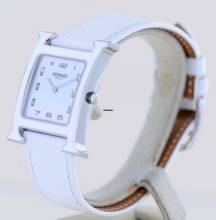 Thumbnail von Hermès Heure H white Strap white Dial Big Version rar B+P new unworn