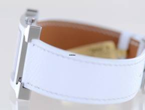 Thumbnail von Hermès Heure H white Strap white Dial Big Version rar B+P new unworn