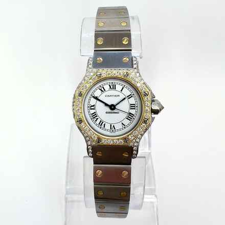  Cartier Santos OCTAGON 25mm Automatic 2 Tone 1.5TCW DIAMOND Watch  </h1> 