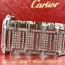 Thumbnail von Cartier Tank Française Quartz 20mm Steel ~6TCW Full DIAMOND Watch </h1>