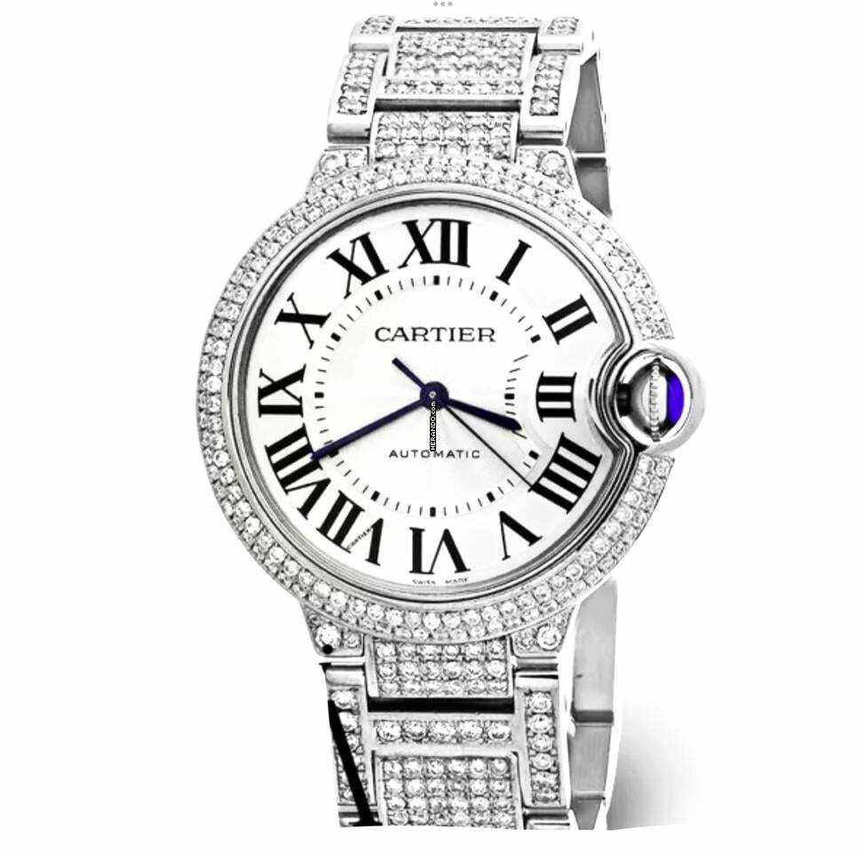  Cartier Ballon Bleu 28mm Quartz Steel ~7TCW DIAMOND Watch </h1> 