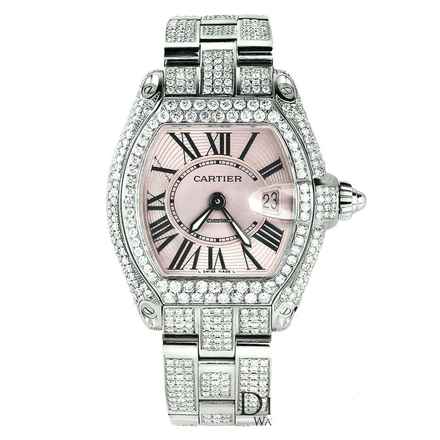  Cartier Roadster Quartz 31mm Steel ~7TCW Diamond Watch </h1> 