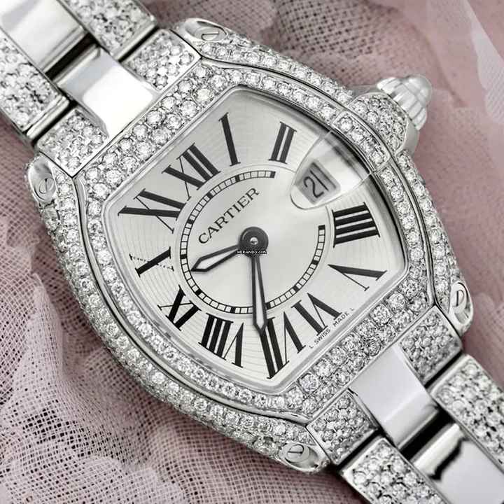  Cartier Roadster Quartz 31mm Steel ~6TCW Diamond Watch </h1> 