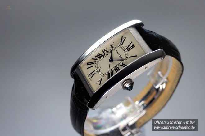 Cartier TANK AMERICAINE Weißgold, grosses Modell