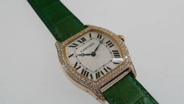 Thumbnail von Cartier Tortue 18 Karat Rosegold Tortue XL Herrenuhr Handaufzug mit original Brillant Besatz 34 x 43 mm </h1>