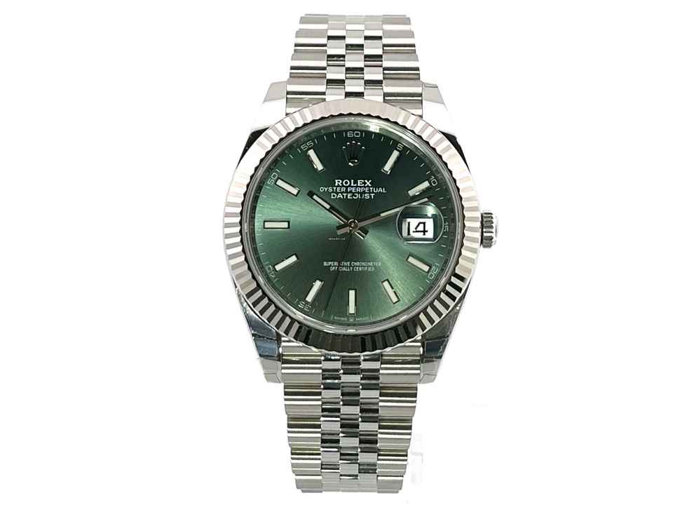  Rolex Datejust 41 Edelstahl Weißgold 126334 Mint Green Jubile-Band </h1> 