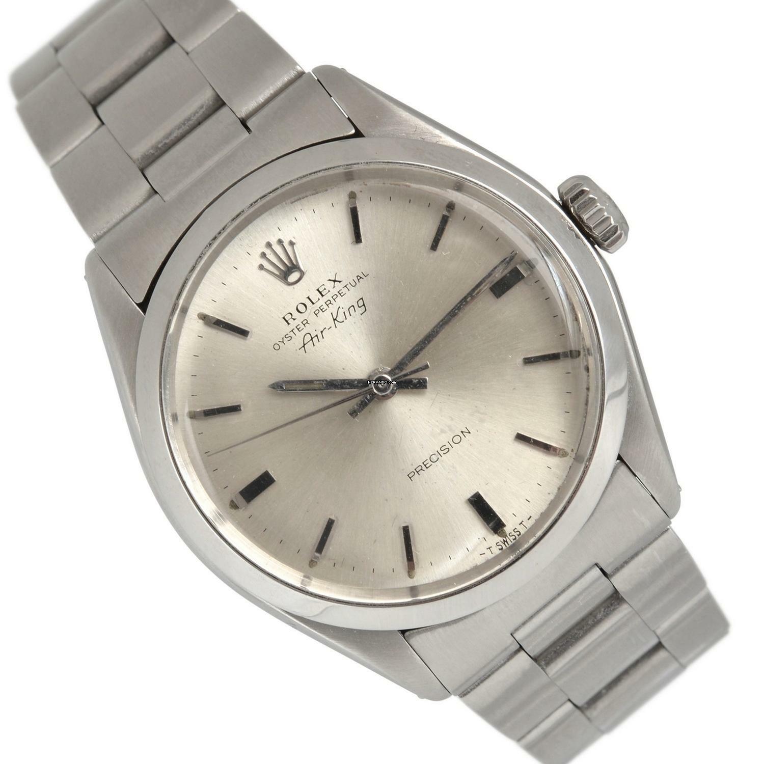  Rolex Air King 5500 Oyster Perpetual silver dial Full Set 1982’s </h1> 