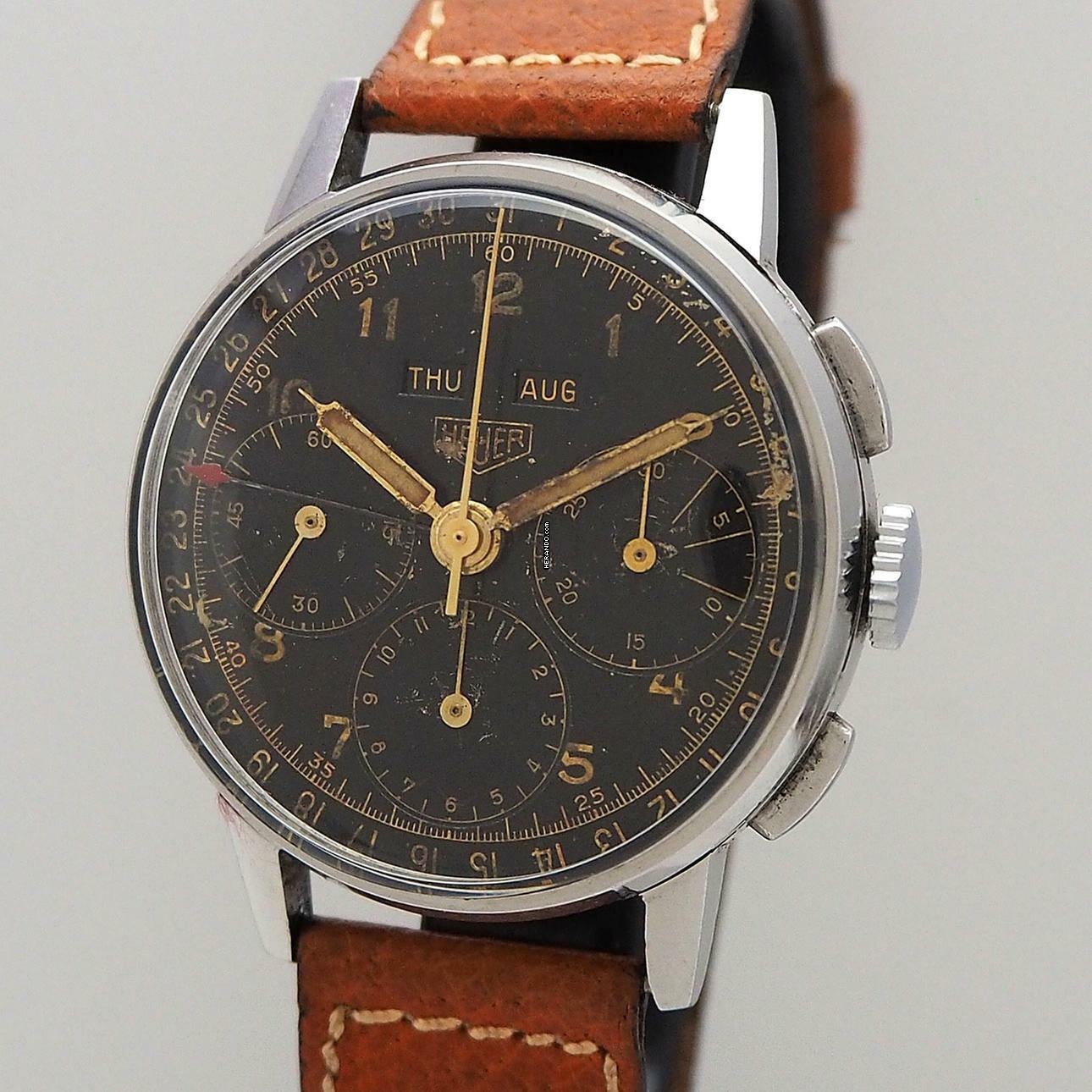  Heuer Vollkalender Chronograph Vintage Valjoux 72c </h1> 