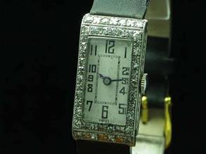 Thumbnail von Art Deko Damenuhr A.t.p. 18kt 750 Weißgold Gold Diamanten Diamant Besatz Antik </h1>