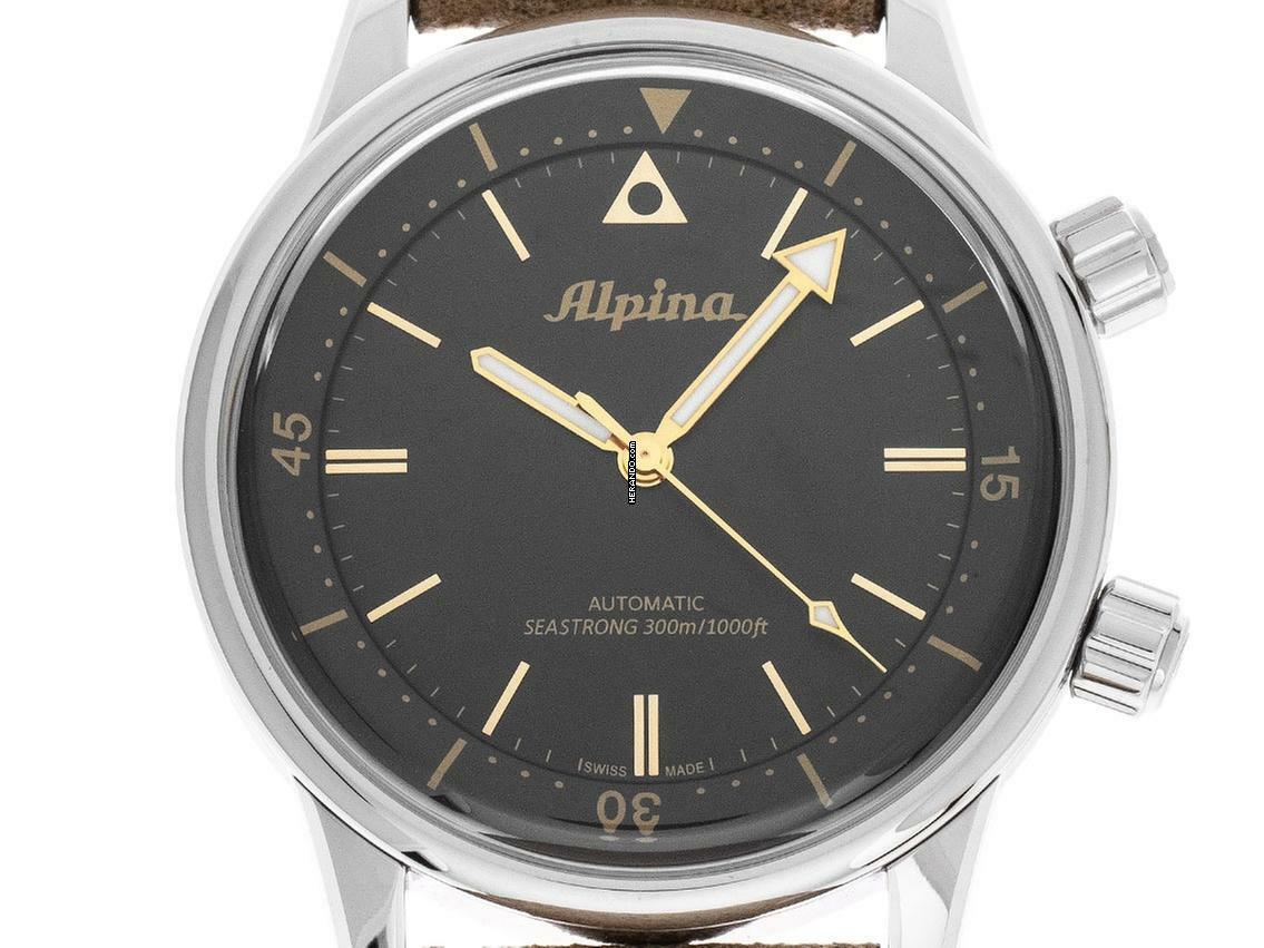  Alpina Seastrong Diver 300 Heritage Stahl Automatik Armband Leder 42mm Ref.AL-520BY4H6 Box&Pap. Full Set Neu 