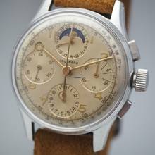 Thumbnail von Tourneau Chronograph Rattrapante Schleppzeiger Moon Calendar Venus 190 ULTRA RARE