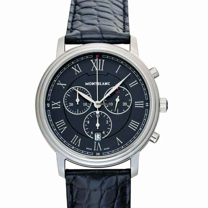  Montblanc Tradition 117047 - Tradition Quartz Black Dial Stainless Steel Men's Watch </h1> 
