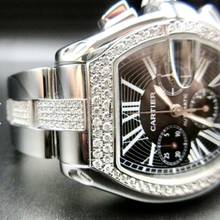 Thumbnail von Cartier Roadster Chronograph 2618 Automatic 42mm Steel ~4TCW Diamond Watch </h1>