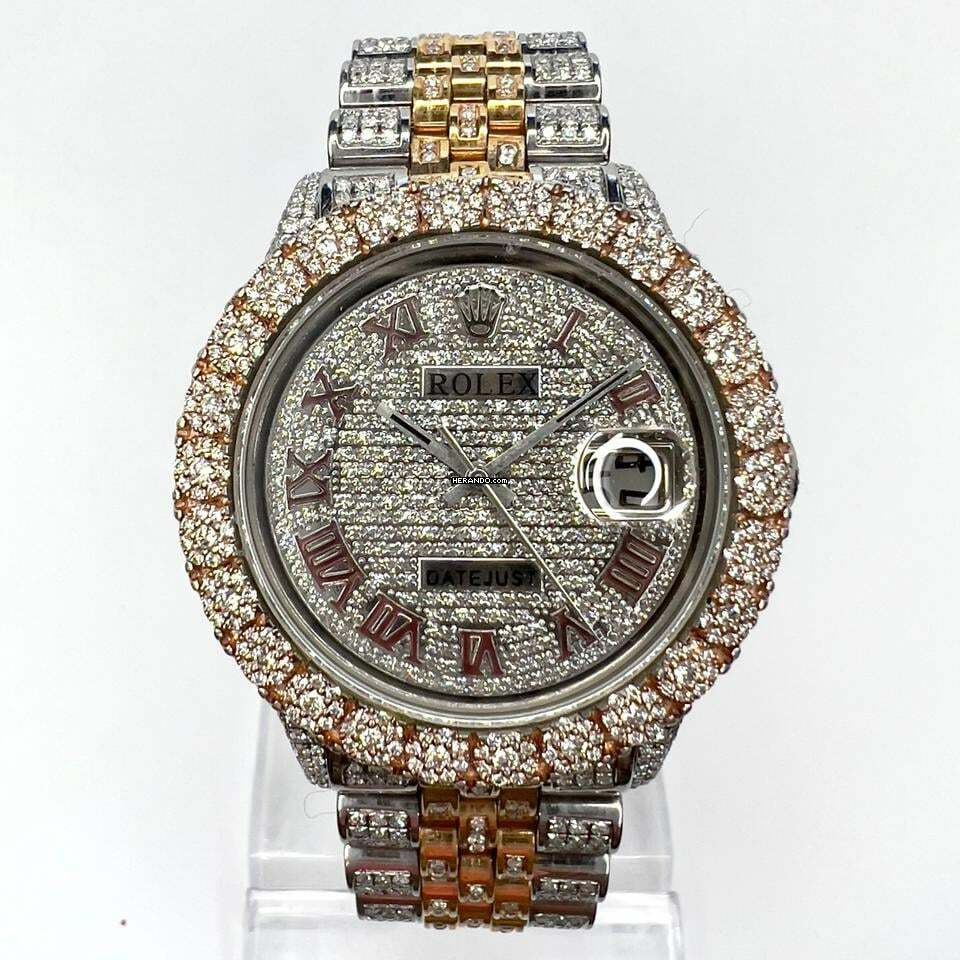 Rolex Datejust Automatic 36mm 2 Tone Full Diamond Watch </h1>