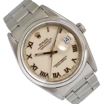  Rolex Datejust 36 16200 Ivory Roman dial Full Set 1991’s </h1> 