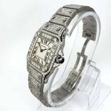 Thumbnail von Cartier Santos Galbée 24mm Quartz Steel 6.60TCW Diamond Watch </h1>