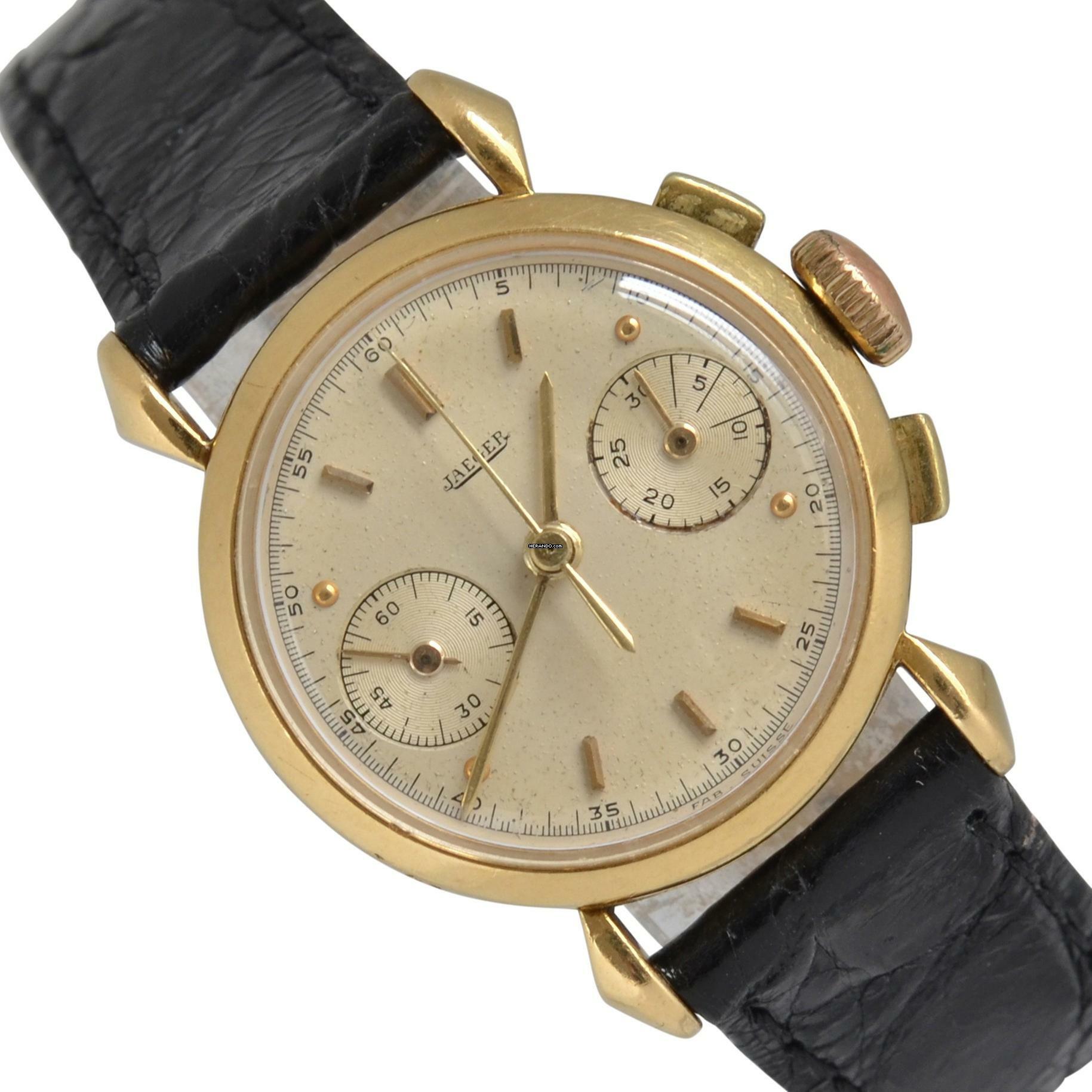  Jaeger-LeCoultre Chronograph Baby very rare caliber 290 yellow gold 18KT 1937's </h1> 