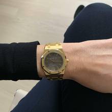 Thumbnail von Audemars Piguet Royal Oak 4100BA midsize 35MM grey purple dial yellow gold 18KT 1978’s </h1>