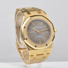 Thumbnail von Audemars Piguet Royal Oak 4100BA midsize 35MM grey purple dial yellow gold 18KT 1978’s </h1>