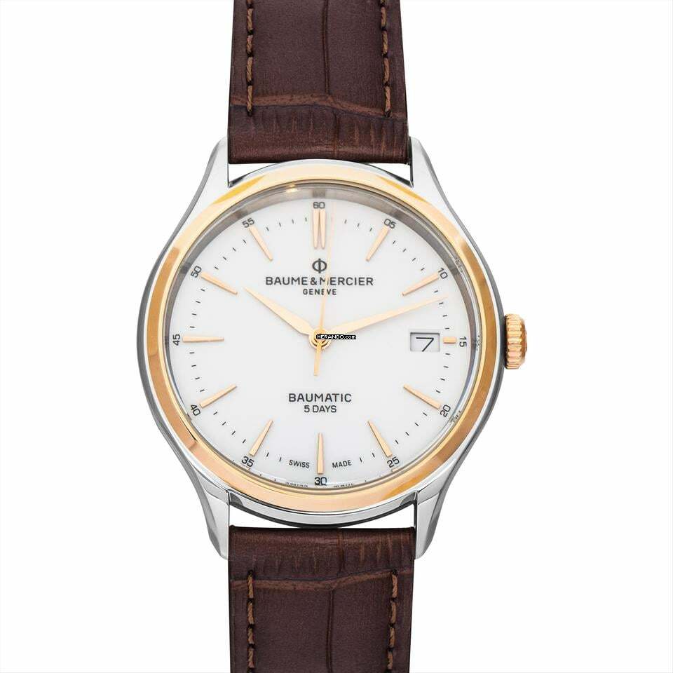  Baume & Mercier Clifton M0A10401 - Clifton Automatic White Dial 18kt Rose Gold Men's Watch </h1> 