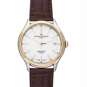  Baume & Mercier Clifton M0A10401 - Clifton Automatic White Dial 18kt Rose Gold Men's Watch </h1> 
