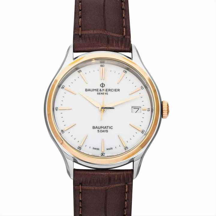  Baume & Mercier Clifton M0A10401 - Clifton Automatic White Dial 18kt Rose Gold Men's Watch </h1> 