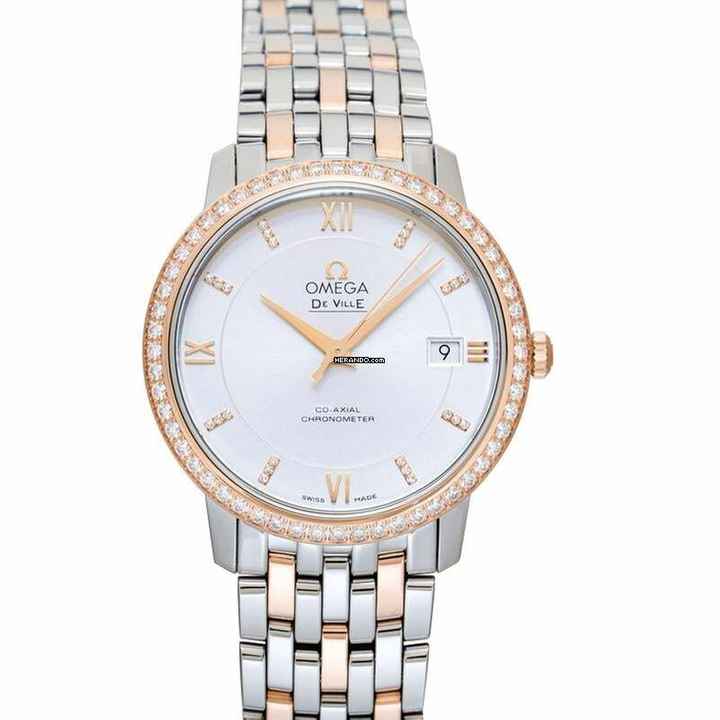  Omega De Ville Prestige 424.25.37.20.52.001 - De Ville Automatic Silver Dial 18kt Rose Gold Ladies Watch </h1> 