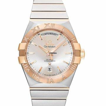  Omega Constellation Day-Date 123.25.38.22.02.001 - Constellation Automatic Silver Dial 18kt Rose Gold Men's Watch </h1> 
