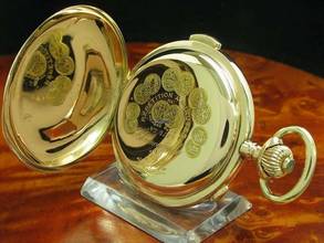 Thumbnail von Tempora 14kt 585 Gold Savonette Taschenuhr Chronograph Minuten Repetition </h1>