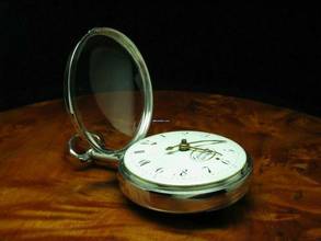 Thumbnail von Graham Silverstone London 925 Silber Open Face Spindeltaschenuhr Mit Schnecke & Kette </h1>