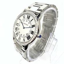 Thumbnail von Cartier Ronde Solo de Cartier Date 36mm Quartz Steel 1TCW DIAMOND Watch </h1>