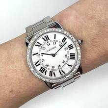 Thumbnail von Cartier Ronde Solo de Cartier Date 36mm Quartz Steel 1TCW DIAMOND Watch </h1>