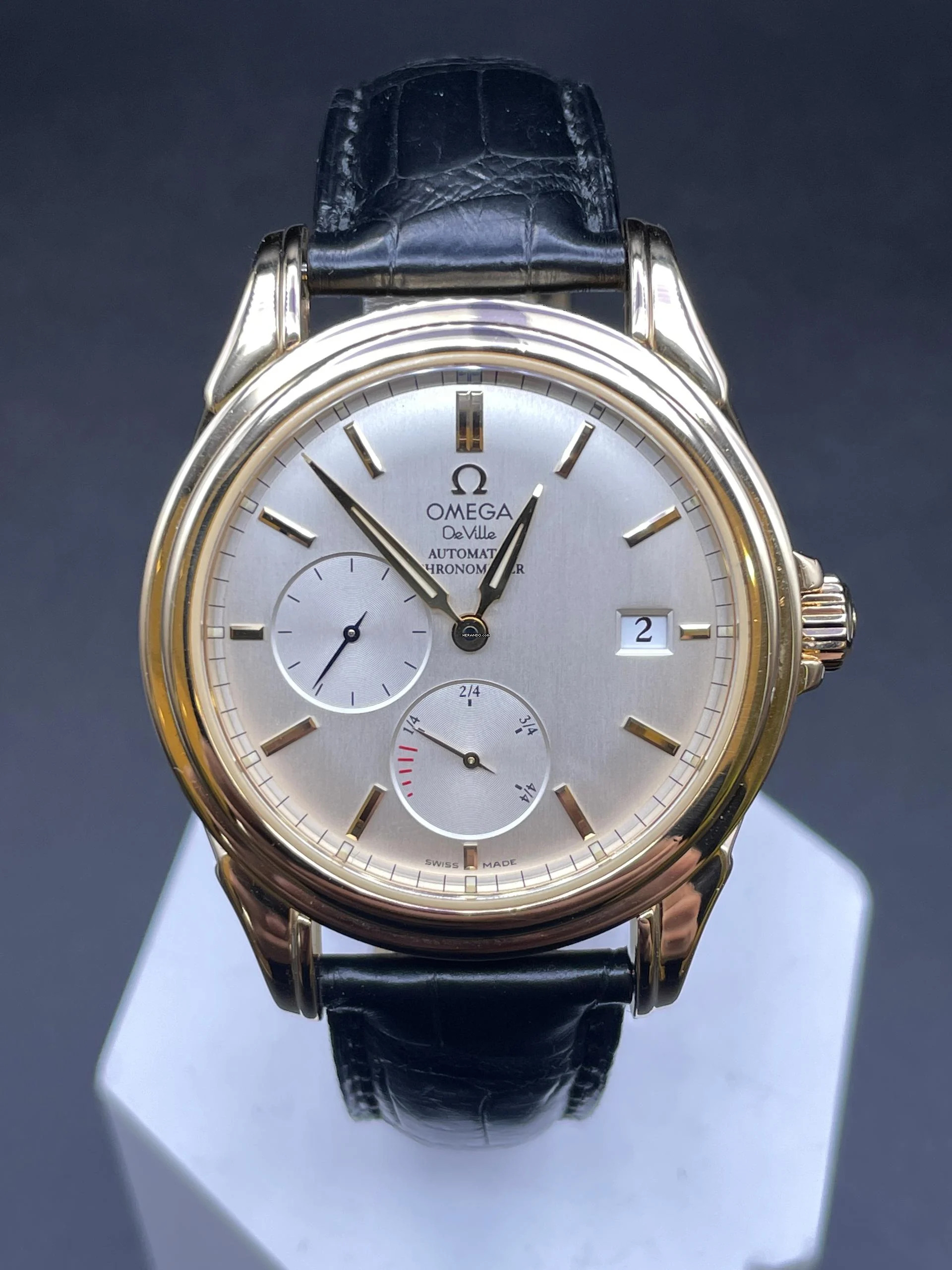  Omega De Ville Co-Axial 18Kt. Gold Power Reserve Top Condition (FOLDING CLASP) </h1> 