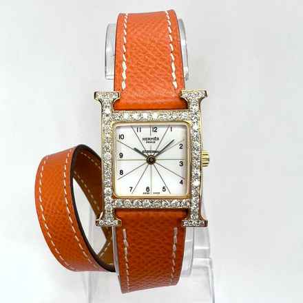  Hermès Heure H 25mm Two Tone 0.91TCW DIAMONDS Hermes Double Tour Band  Watch </h1> 