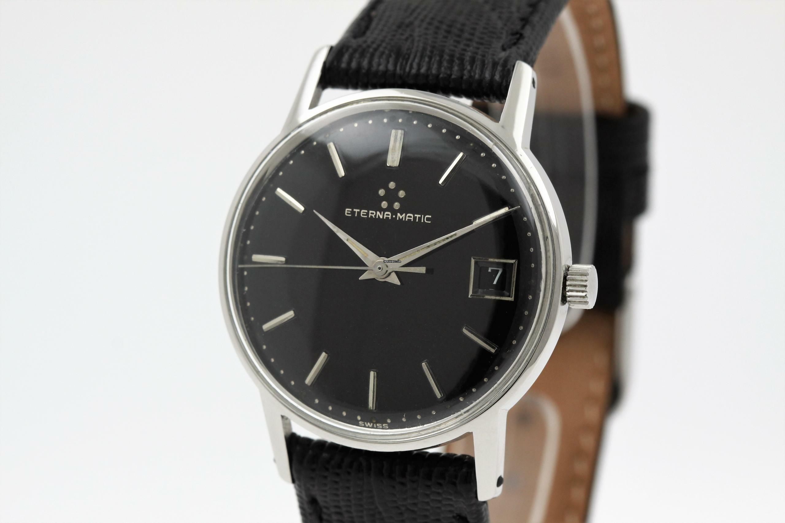  Eterna Matic Matic Vintage with Rare Black Dial 