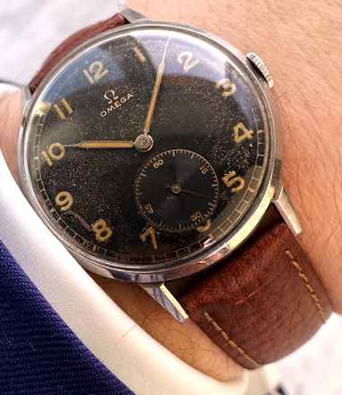  Omega Rare 38mm Oversize Jumbo Black Gilt Dial Unrestored 2316 Vintage Extract 2316 </h1> 