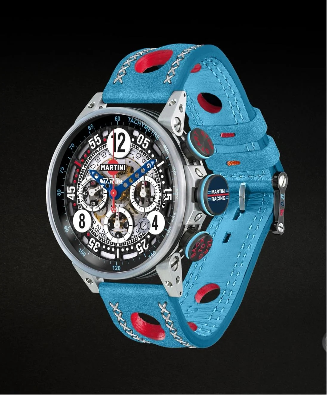 B.R.M V12-44 Martini Racing V12 Skeleton Blue Chronograph 10 pieces limited